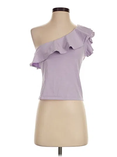 Pre-owned Maeve Tank Top Purple One Shoulder Neckline Tops