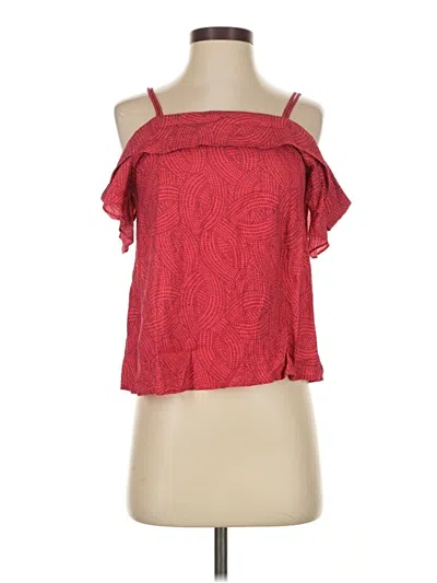 Pre-owned Maeve Tank Top Red Cold Shoulder Neckline Tops