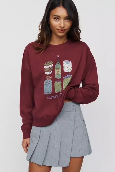 Maeve Tarot Graphic Sweatshirt In Burgundy