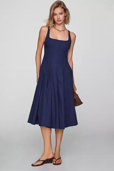 Maeve Tarryn Fit & Flare Midi Dress In Blue