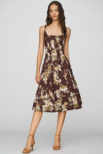 Maeve Tarryn Fit & Flare Midi Dress In Brown