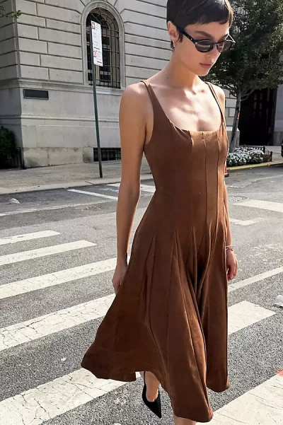 Maeve Tarryn Fit & Flare Midi Dress In Brown