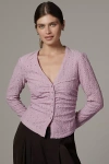 Maeve Textured Eyelet Top In Purple