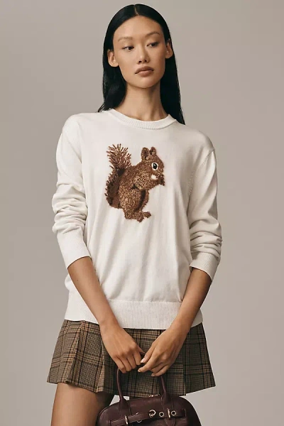 Maeve Textured Icon Sweater In White