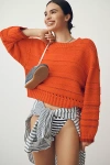 Maeve Textured-stripe Pullover Crew-neck Sweater In Multicolor