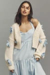 Maeve The Alicia 3d Bow Cropped Cardigan Sweater By
