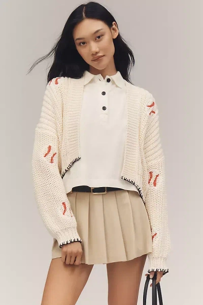 Maeve The Alicia 3d Cropped Cardigan Sweater By