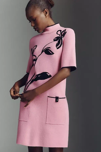 Maeve The Annalise Mock-neck Chenille Sweater Mini Dress By  In Multi