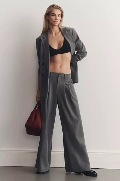 Maeve The Avery Pleated Striped Wide-leg Trousers By  Pants In Gray