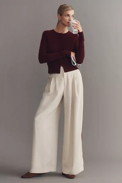 Maeve The Avery Pleated Track Trousers By  Pants In White