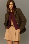 Maeve The Avery Pleated Trouser Shorts By  In Beige