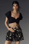 Maeve The Avery Pleated Trouser Shorts By : Cuffed Edition In Black