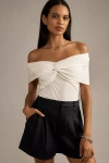 Maeve The Avery Pleated Trouser Shorts By : Cuffed Edition In Blue