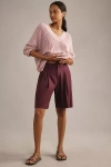 Maeve The Avery Pleated Trouser Shorts By  In Purple