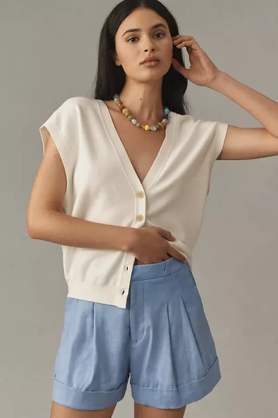 Maeve The Avery Pleated Trouser Shorts By : Short Edition In Blue