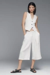 Maeve The Avery Pleated Wide-leg Trousers By : Linen Culotte Edition Pants In Multicolor