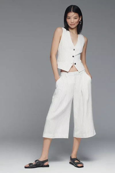 Maeve The Avery Pleated Wide-leg Trousers By : Linen Culotte Edition Pants In Multicolor