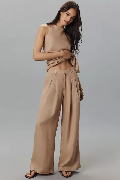 Maeve The Avery Pleated Wide-leg Trousers By : Linen Edition Pants