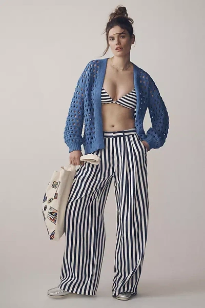 Maeve The Avery Pleated Wide-leg Trousers By  Pants In Blue