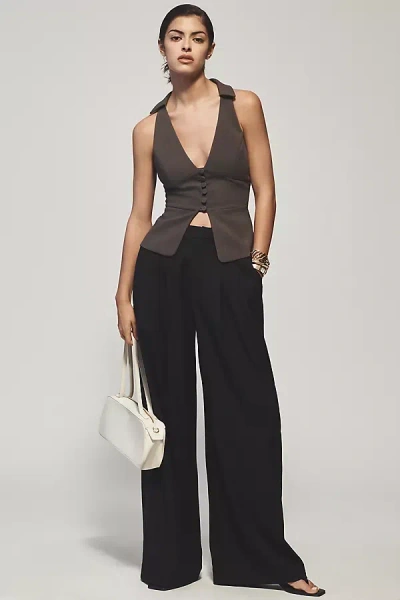 Maeve The Avery Pleated Wide-leg Trousers By : Wool Edition Pants In Black