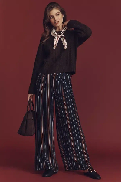 Maeve The Avery Striped Silky Pleated Trousers By  Pants In Multi