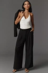 Maeve The Avery Wide-leg Pleated Trousers By  Pants In Black