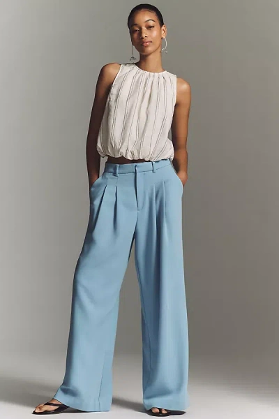 Maeve The Avery Wide-leg Pleated Trousers By  Pants In Blue