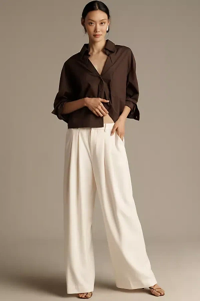Maeve The Avery Wide-leg Pleated Trousers By  Pants In White