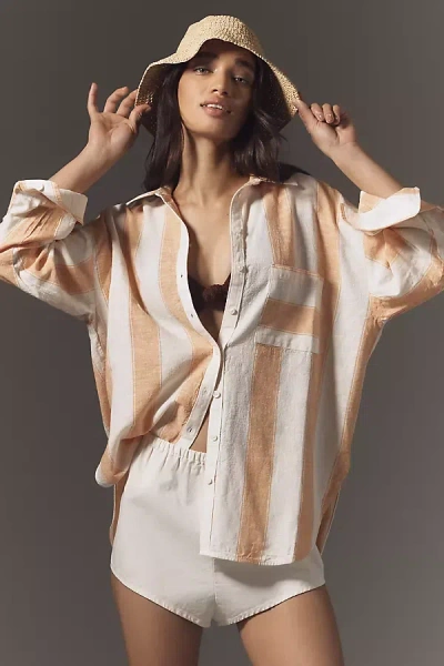 Maeve The Bennet Buttondown Shirt By : Linen Edition In Multicolor