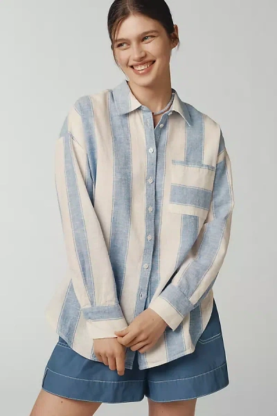 Maeve The Bennet Buttondown Shirt By : Linen Edition In Multicolor