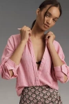 Maeve The Bennet Buttondown Shirt By : Linen Edition In Pink