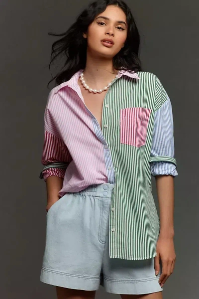 Maeve The Bennet Buttondown Shirt By : Mixed Stripe Edition In Multicolor