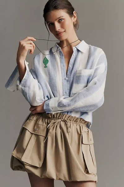 Maeve The Bennet Linen Buttondown Shirt By  In Blue