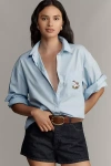 Maeve The Bennet Shrunken Buttondown Shirt By  In Blue