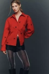Maeve The Bennet Shrunken Buttondown Shirt By  In Red