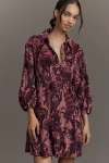 Maeve The Bettina Corduroy Tiered Mini Shirt Dress By  In Pink
