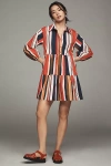 Maeve The Bettina Tiered Mini Shirt Dress In Red