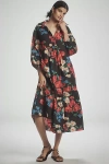 Maeve The Bettina Tiered Shirt Dress By  In Brown
