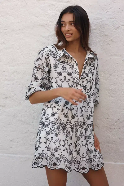 Maeve The Bettina Tiered Shirt Dress By  In Black