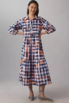 Maeve The Bettina Tiered Shirt Dress By  In Blue
