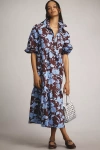 Maeve The Bettina Tiered Shirt Dress By  In Brown