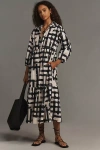Maeve The Bettina Tiered Shirt Dress By  In Grey