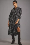 Maeve The Bettina Tiered Midi Shirt Dress By  In Multicolor