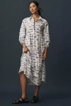 Maeve The Bettina Tiered Shirt Dress By  In White