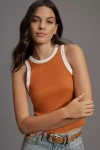 Maeve The Blair Baby Tee By : Sleeveless Cropped Racerback Edition In Brown