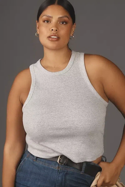 Maeve The Blair Baby Tee By : Sleeveless Cropped Racerback Edition In Grey