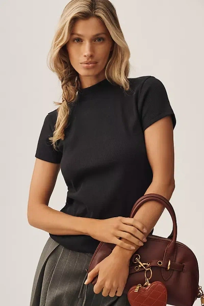 Maeve The Blair Stretch Cotton Short-sleeve Baby Tee By  In Black