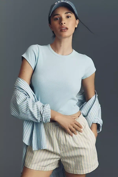 Maeve The Blair Stretch Cotton Short-sleeve Baby Tee By : Cropped Edition