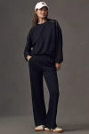Maeve The Brooklin Knit Wide-leg Pull-on Pants In Blue