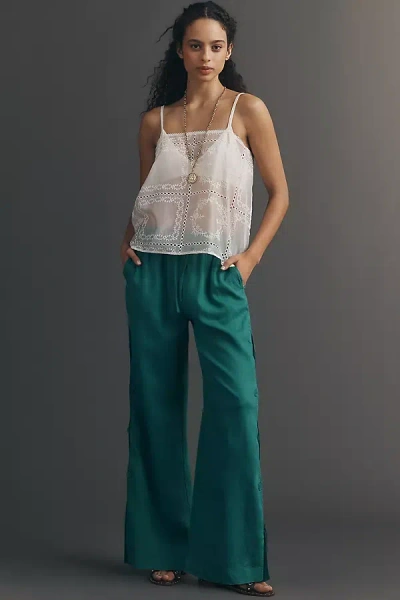 Maeve The Brooklin Wavy Linen Trousers By  Pants In Green